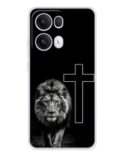 Чохол для OPPO Reno 13 Pro 5G з картинкою «Лев та Хрест»