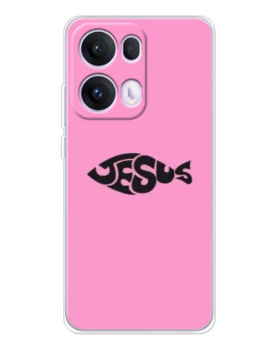 Чехол для OPPO Reno 13 Pro 5G с картинкой «Розовый символ Jesus» Чехол для OPPO Reno 13 Pro 5G с картинкой «Розовый символ Jesus»