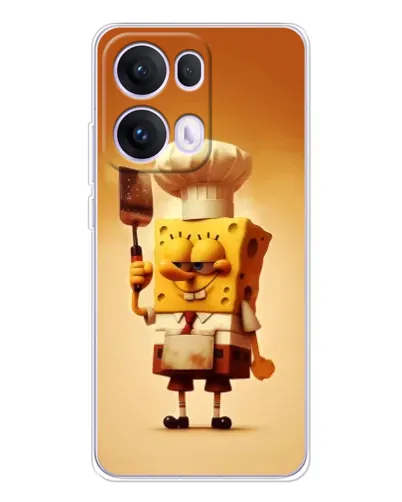 Чехол для OPPO Reno 13 Pro 5G с картинкой «Губка Боб повар»