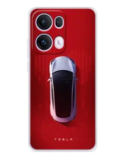 Чехол для OPPO Reno 13 Pro 5G с картинкой «Tesla Top View» Чехол для OPPO Reno 13 Pro 5G с картинкой «Tesla Top View»