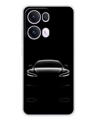 Чехол для OPPO Reno 13 Pro 5G с картинкой «Силуэт Tesla Night» Чехол для OPPO Reno 13 Pro 5G с картинкой «Силуэт Tesla Night»