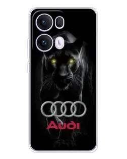Чехол для OPPO Reno 13 Pro 5G с картинкой «Пантера и Audi»