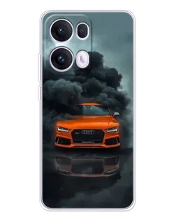 Чехол для OPPO Reno 13 Pro 5G с картинкой «Audi в облаках дыма»