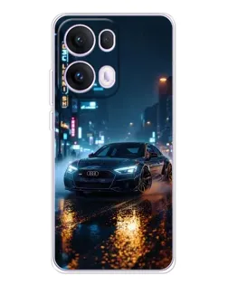 Чехол для OPPO Reno 13 Pro 5G с картинкой «Ночной город и Audi»