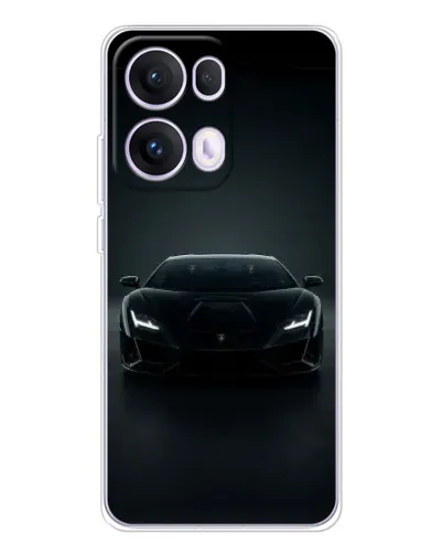 Чехол для OPPO Reno 13 Pro 5G с картинкой «Черный Lamborghini Aventador»