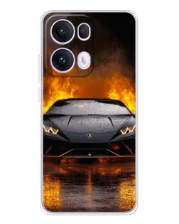 Чехол для OPPO Reno 13 Pro 5G с картинкой «Lamborghini в огне» Чехол для OPPO Reno 13 Pro 5G с картинкой «Lamborghini в огне»