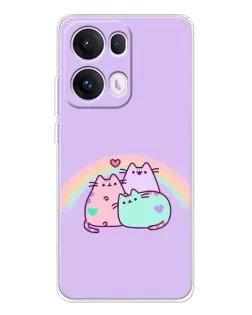 Чехол для OPPO Reno 13 Pro 5G с картинкой «Радужные Пушины»