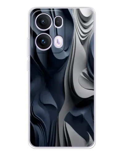 Чехол для OPPO Reno 13 Pro 5G с картинкой «Объемные синие складки» Чехол для OPPO Reno 13 Pro 5G с картинкой «Объемные синие складки»