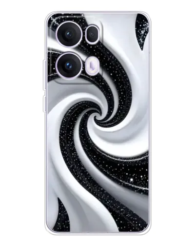 Чехол для OPPO Reno 13 Pro 5G с картинкой «Черно-белая спираль» Чехол для OPPO Reno 13 Pro 5G с картинкой «Черно-белая спираль»