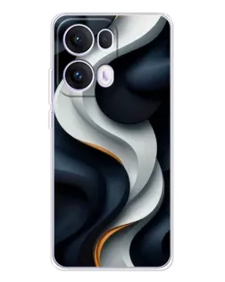 Чохол для OPPO Reno 13 Pro 5G з картинкою «Об'ємні чорно-білі стрічки»