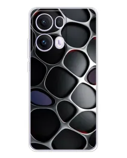 Чехол для OPPO Reno 13 Pro 5G с картинкой «Объемная темная решетка»