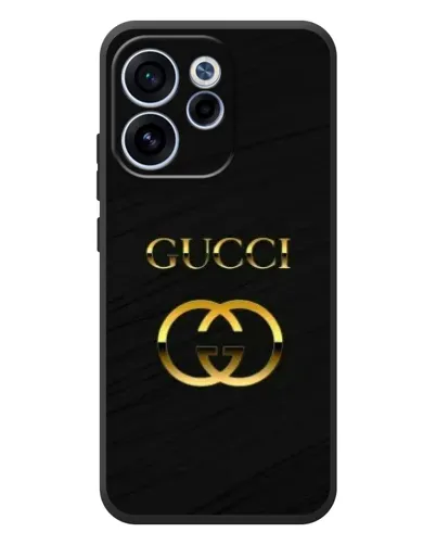 Чехол для OPPO Reno 15 F с картинкой «Золотой логотип Gucci»