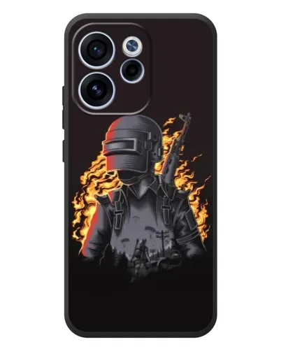 Чехол для OPPO Reno 15 F с картинкой «PUBG — огненный силуэт» Чехол для OPPO Reno 15 F с картинкой «PUBG — огненный силуэт»