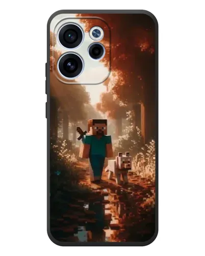 Чехол для OPPO Reno 15 F с картинкой «Стив в лесу»