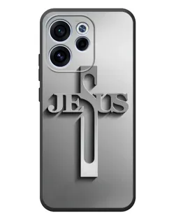Чехол для OPPO Reno 15 F с картинкой «Металлический крест Jesus» Чехол для OPPO Reno 15 F с картинкой «Металлический крест Jesus»