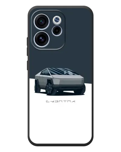 Чехол для OPPO Reno 15 F с картинкой «Серебристый Cybertruck Tesla»