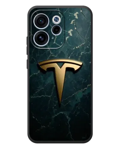 Чехол для OPPO Reno 15 F с картинкой «Мраморная Tesla Gold»
