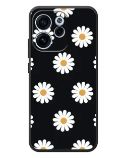 Чехол для OPPO Reno 15 F с картинкой «Ромашки на черном»