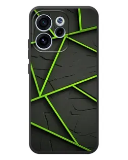Чехол для OPPO Reno 15 F с картинкой «Зеленые геометрические линии»