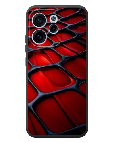 Чехол для OPPO Reno 15 F с картинкой «Красная глянцевая сетка»