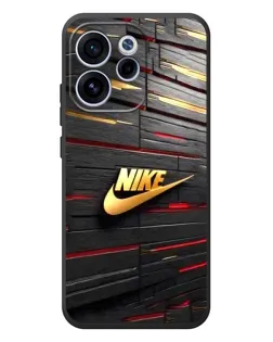 Чехол для OPPO Reno 15 FS с картинкой «Золотой Nike на металле»