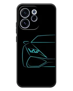 Чехол для OPPO Reno 15 FS с картинкой «Голубой силуэт Lamborghini»