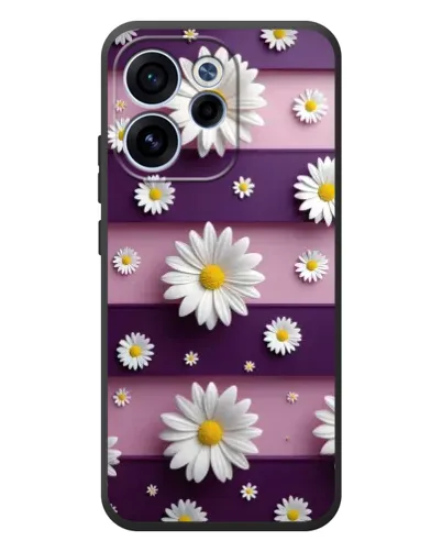 Чехол для OPPO Reno 15 FS с картинкой «Ромашки на фиолетовом» Чехол для OPPO Reno 15 FS с картинкой «Ромашки на фиолетовом»
