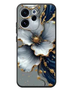 Чехол для OPPO Reno 15 FS с картинкой «Белый цветок и золотой флюид»