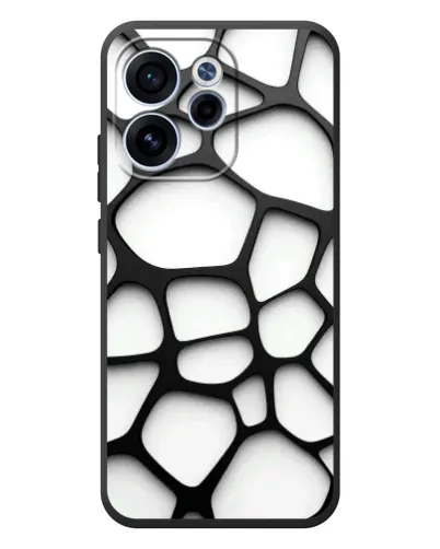Чехол для OPPO Reno 15 FS с картинкой «Белая объемная сетка»
