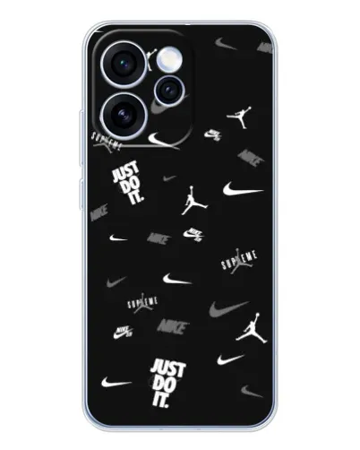 Чехол для OPPO Reno 15 Pro с картинкой «Nike Black Pattern» Чехол для OPPO Reno 15 Pro с картинкой «Nike Black Pattern»