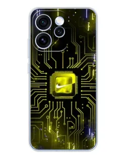 Чехол для OPPO Reno 15 Pro с картинкой «Nike — золотая искра»