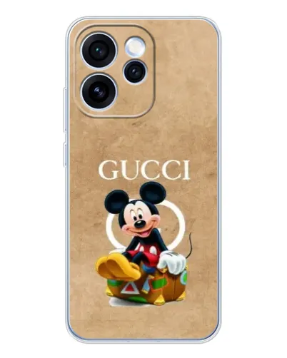 Чехол для OPPO Reno 15 Pro с картинкой «Микки Маус Gucci — крафт» Чехол для OPPO Reno 15 Pro с картинкой «Микки Маус Gucci — крафт»