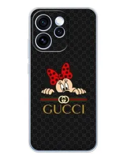 Чехол для OPPO Reno 15 Pro с картинкой «Минни Маус Gucci — черный»