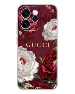 Чехол для OPPO Reno 15 Pro с картинкой «Gucci — бордовые розы»