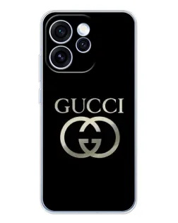 Чехол для OPPO Reno 15 Pro с картинкой «Gucci — золото на черном»