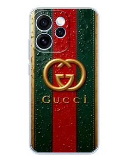 Чехол для OPPO Reno 15 Pro с картинкой «Gucci — фирменная полоса и золото»