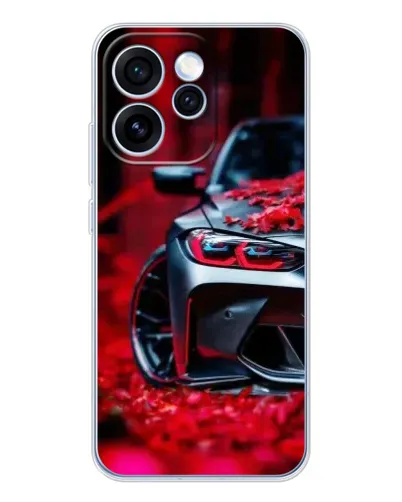 Чохол для OPPO Reno 15 Pro з картинкою «Спортивна BMW та квіти»