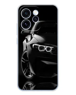 Чехол для OPPO Reno 15 Pro с картинкой «Черная BMW — профиль»