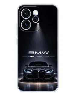 Чехол для OPPO Reno 15 Pro с картинкой «BMW сквозь ночной город»