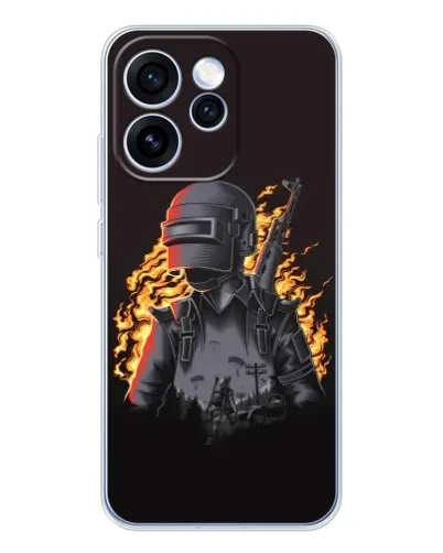 Чохол для OPPO Reno 15 Pro з картинкою «PUBG — вогняний силует»