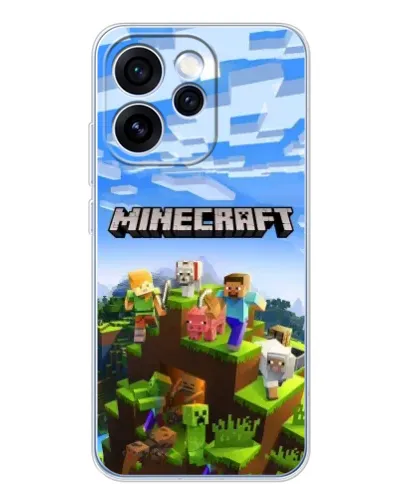 Чехол для OPPO Reno 15 Pro с картинкой «Minecraft классический мир»