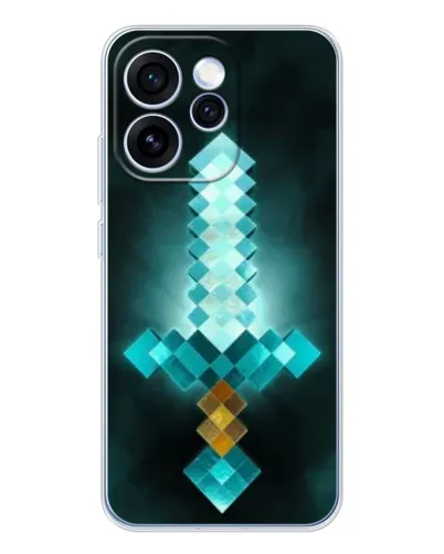 Чехол для OPPO Reno 15 Pro с картинкой «Алмазный меч неон»