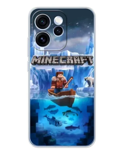 Чехол для OPPO Reno 15 Pro с картинкой «Minecraft ледяной мир»