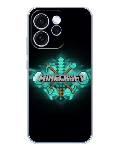 Чехол для OPPO Reno 15 Pro с картинкой «Minecraft Diamond лого»