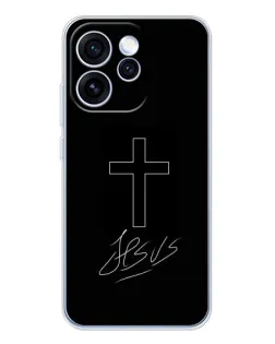 Чехол для OPPO Reno 15 Pro с картинкой «Графический крест Jesus» Чехол для OPPO Reno 15 Pro с картинкой «Графический крест Jesus»