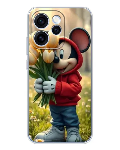 Чохол для OPPO Reno 15 Pro з картинкою «Міккі з тюльпанами»
