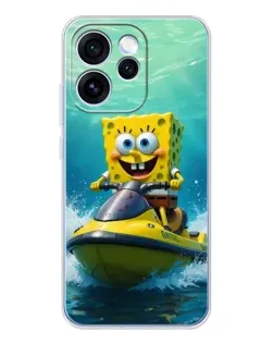 Чохол для OPPO Reno 15 Pro з картинкою «Спанч Боб на гідроциклі»