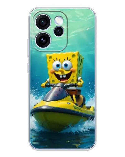 Чехол для OPPO Reno 15 Pro с картинкой «Спанч Боб на гидроцикле» Чехол для OPPO Reno 15 Pro с картинкой «Спанч Боб на гидроцикле»