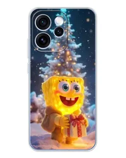 Чехол для OPPO Reno 15 Pro с картинкой «Рождественский Спанч Боб»
