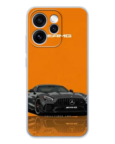 Чехол для OPPO Reno 15 Pro с картинкой «Оранжевый Mercedes AMG»